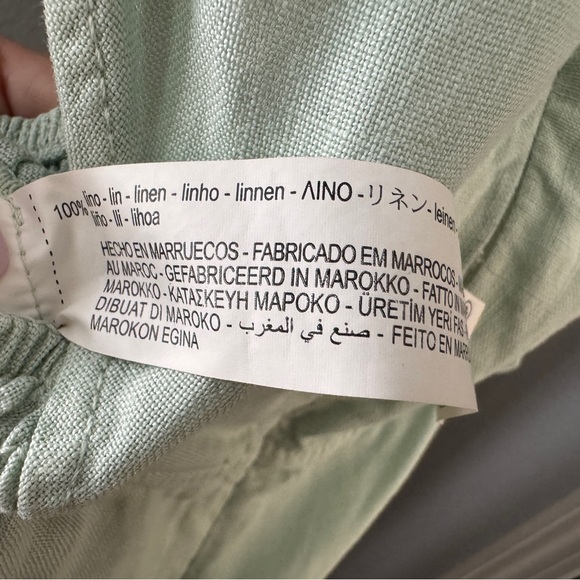 Zara Girls Green Linen Jumpsuit with Side Cutouts 13/14 - Picture 6 of 8